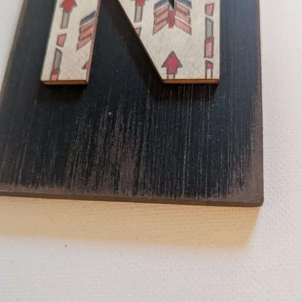NWT Rustic Letter 'N' Wood Sign Farmhouse Arrows Michael's Fall Home Wall Decor - Picture 5 of 7